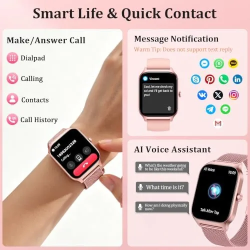 The Smart Watch Women Men, 1.85'' Reloj Inteligente para mujer hombre in real use