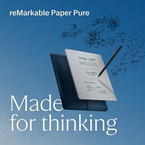 Close look at the reMarkable Paper Pure with Marker Plus and Ocean Blue Sleeve build quality