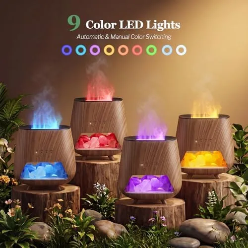 Another view of the Essential Oil Diffuser for Home: 𝟒-𝐢𝐧-𝟏 Himalayan 𝐒𝐚𝐥𝐭 Lamp |