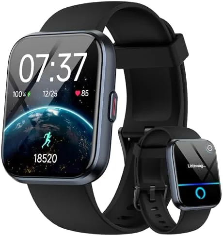 Smart Watch for Men Women, 1.85" Smart Watches Compatible iPhone/Samsung/Android (Answer/Make), Fitness Tracker with Review: Tested and Rated