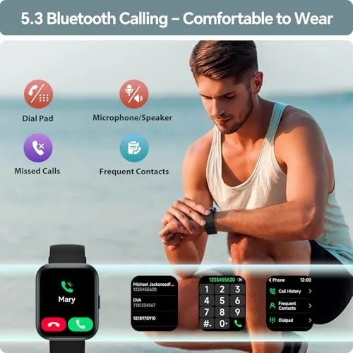 Close look at the Smart Watch for Men Women, 1.85" Smart Watches Compatible iPhone/Samsung/Android build quality