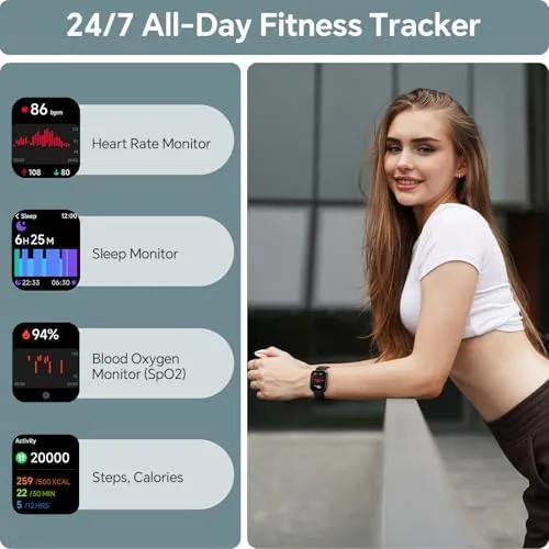 The Smart Watch for Men Women, 1.85" Smart Watches Compatible iPhone/Samsung/Android in real use