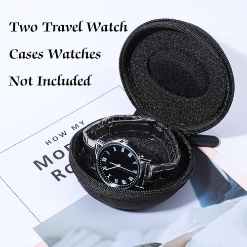 Close look at the 2 Pack Single Watch Travel Case, Portable Watch Case, Black build quality