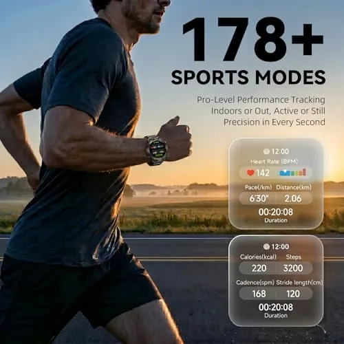 The WalkerFit Rugged Smart Watch for Men, 1.43" AMOLED 5ATM Waterproof compared in context