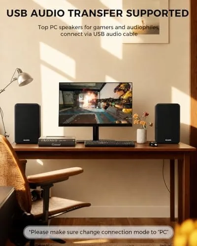 The Active Bookshelf Speakers 36W RMS - BT 5.4 Wireless Speaker in real use