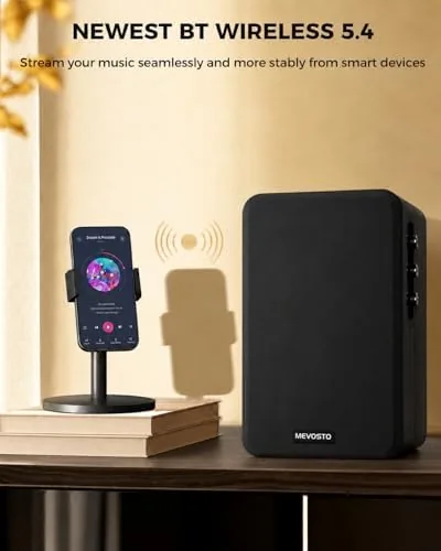 Another view of the Active Bookshelf Speakers 36W RMS - BT 5.4 Wireless Speaker
