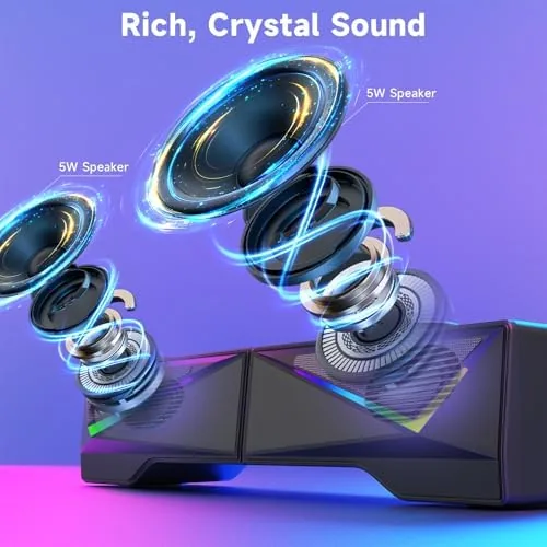 Close look at the AOC Computer Speakers for Desktop PC Laptop Monitor, Bluetooth & build quality