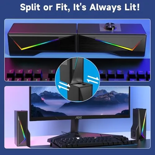 The AOC Computer Speakers for Desktop PC Laptop Monitor, Bluetooth & compared in context