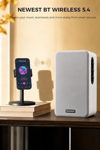 Another view of the Active Bookshelf Speakers 36W RMS - BT 5.4 Wireless Speaker