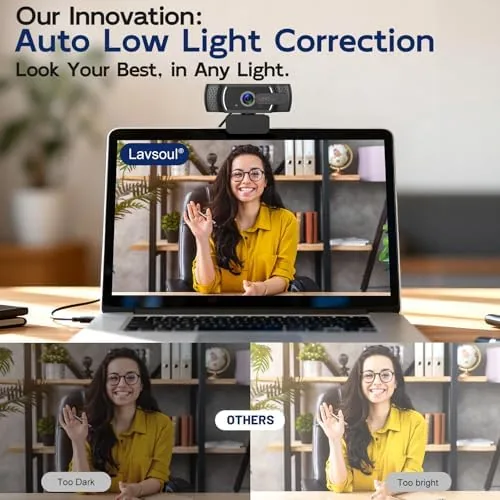 Another view of the 4K Webcam with Microphone for PC & Streaming Computer Camera