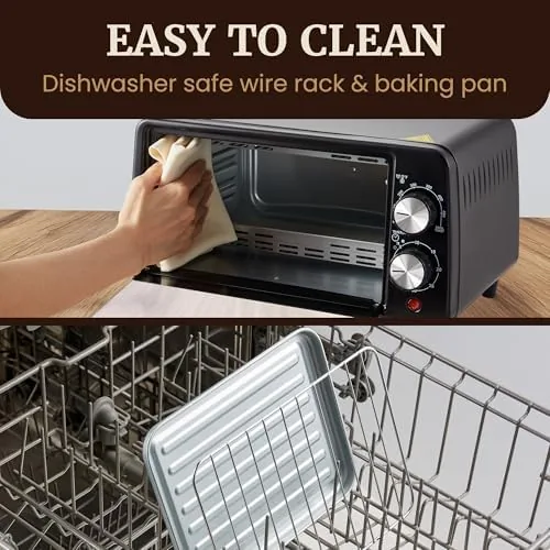 The ETO449X compared side by side with a full size convection toaster oven