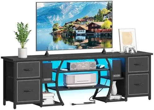 Overview of the LED TV Stand for 65, 70, 80 Inch TV,71 Inch
