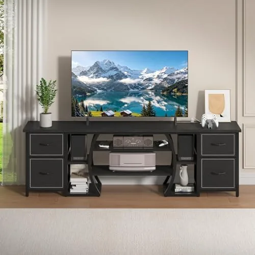 Close look at the LED TV Stand for 65, 70, 80 Inch TV,71 Inch build quality