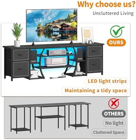 Testing the LED TV Stand for 65, 70, 80 Inch TV,71 Inch over two weeks