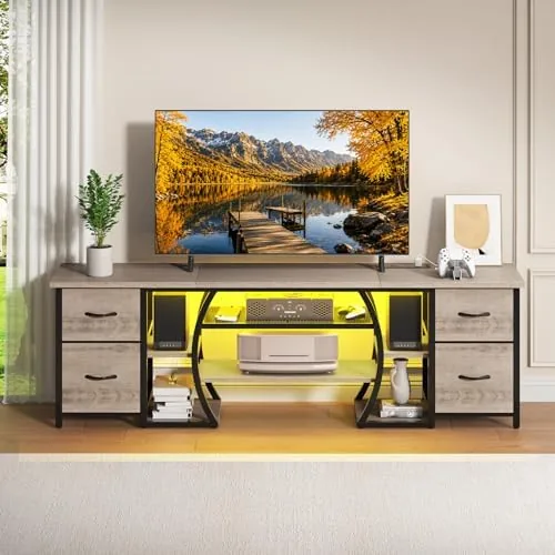 Close look at the LED TV Stand for 65, 70, 80 Inch TV,71 Inch build quality