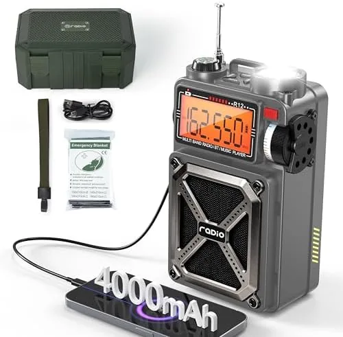 RunningSnail Solar Hand Crank Emergency Radio, NOAA Weather Alert, AM/FM/SW | Digital Tuning,Bluetooth Speaker,TF Review: Tested and Rated