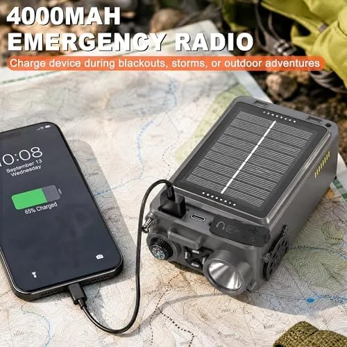 Another view of the RunningSnail Solar Hand Crank Emergency Radio, NOAA Weather Alert, AM/FM/SW