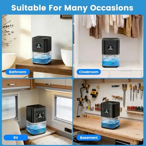 The Small Dehumidifier for Bathroom , 63oz Auto Dehumidify (60/70%) & compared in context