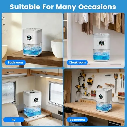 Testing the Small Dehumidifier for Bathroom, 63oz Auto Dehumidify (60/70%) & Continuous Mode over two weeks