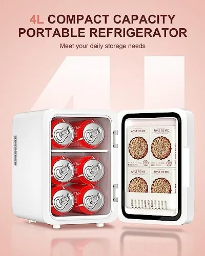 The CUTIEWORLD Skincare Fridge with Dimmable LED Light Mirror, 4L Mini in real use