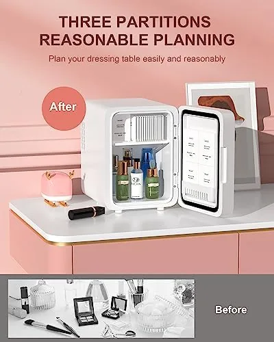 Testing the CUTIEWORLD Skincare Fridge with Dimmable LED Light Mirror, 4L Mini over two weeks