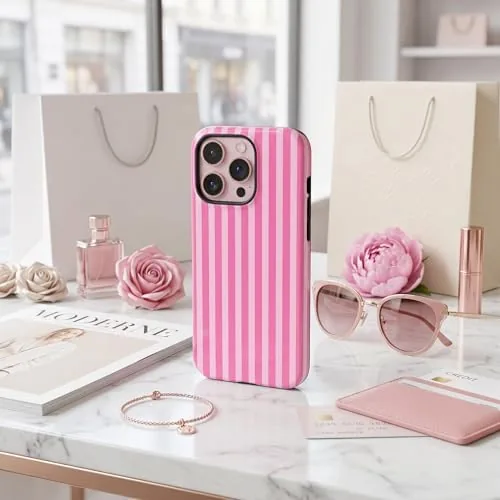 The Cute Aesthetic Striped Magnetic Phone Case for iPhone 15, Compatible compared in context