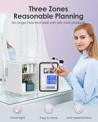 Close look at the CUTIEWORLD Skincare Fridge - 4L Makeup Fridge for Refrigerating Makeup build quality