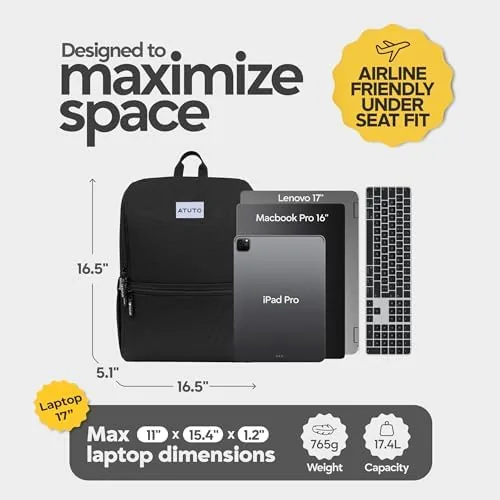 Close look at the Laptop Backpack for Men 17 Inch , Work & Travel build quality