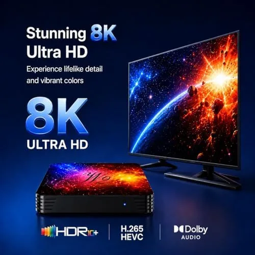 Another view of the Android TV Box 2026 Version 4K HDR, 4GB RAM 32GB