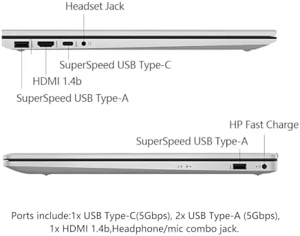 Another view of the HP 17 Laptop, 17.3" FHD Display, 8GB DDR5 RAM, 512GB