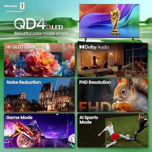 The Hisense 40-Inch Class QD4SR Series Hi-QLED FHD Smart Roku TV in real use