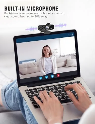 The HD 1080P Webcam with Built-in Microphone and Rotatable Tripod, 1080P compared in context