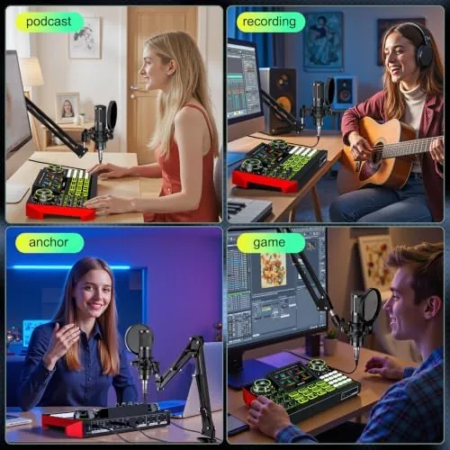 The Podcast Equipment Bundle with Audio Mixer for Live Streaming and in real use