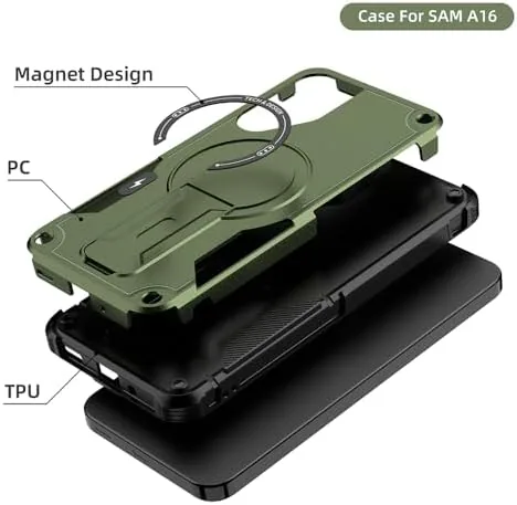 Another view of the for Galaxy A16 5G Case Military-Grade Dropproof Phone/Invisible Kickstand with