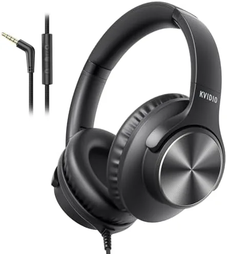 Overview of the Wired Headphones with Mic, Over-Ear 3.5mm Corded Headphone for School