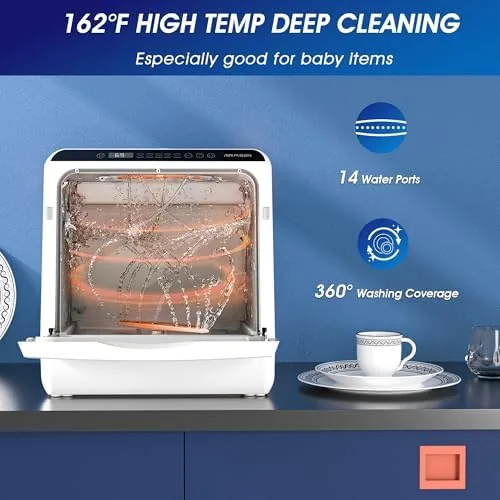 The AIRMSEN Portable Countertop Dishwasher, No Hookup Needed | 6 Programs compared in context