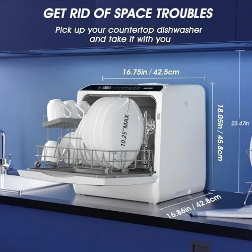 Close look at the AIRMSEN Portable Countertop Dishwasher, No Hookup Needed | 6 Programs build quality