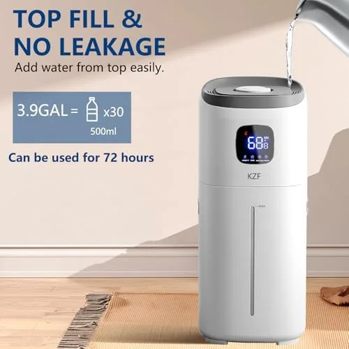 The KZF Humidifiers for Bedroom, 15L Large Room Humidifier, 2000 Sq.ft in real use
