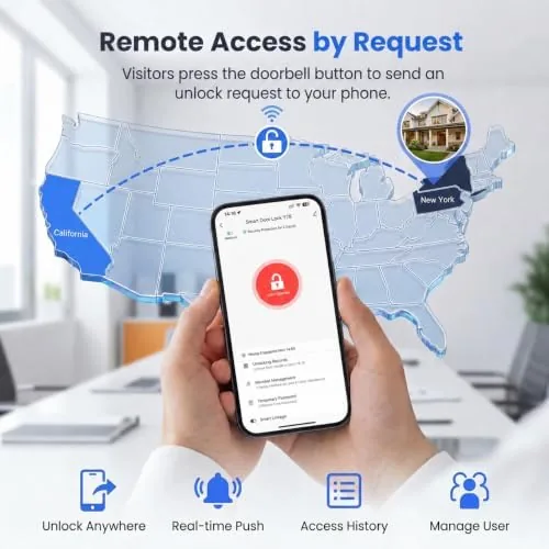 Close look at the Built-in WiFi Smart Lock, Keyless Entry Door Lock for Front build quality