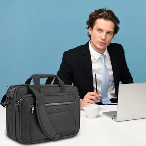Close look at the VANKEAN 17.3" Expandable Waterproof Laptop Briefcase for Travel & Business build quality