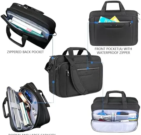 Another view of the VANKEAN 17.3" Expandable Waterproof Laptop Briefcase for Travel & Business