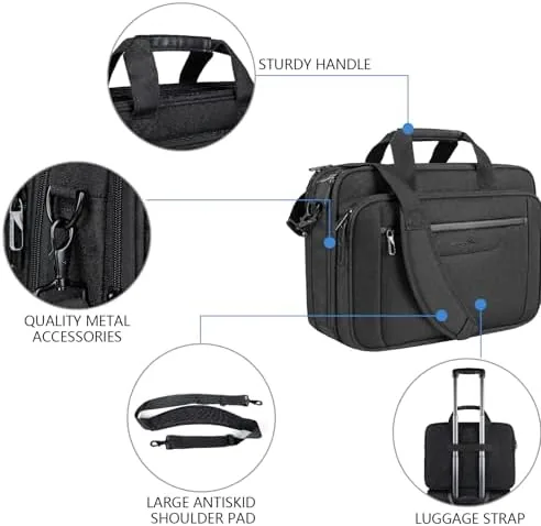 Testing the VANKEAN 17.3" Expandable Waterproof Laptop Briefcase for Travel & Business over two weeks
