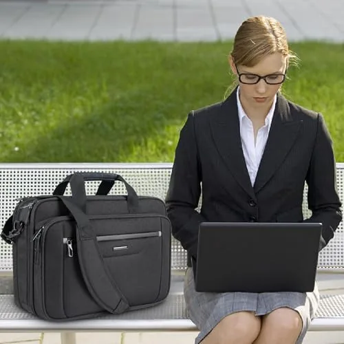 Close look at the VANKEAN 17.3" Expandable Waterproof Laptop Briefcase for Travel & Business build quality