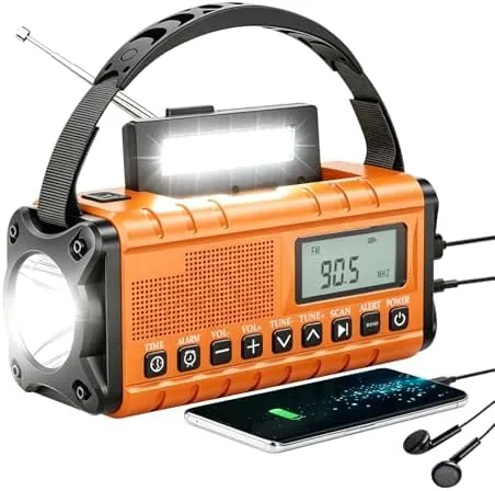 Overview of the 10000mAh/37000mWh Emergency Radio-Weather Radio Portable AM FM Auto Scan with