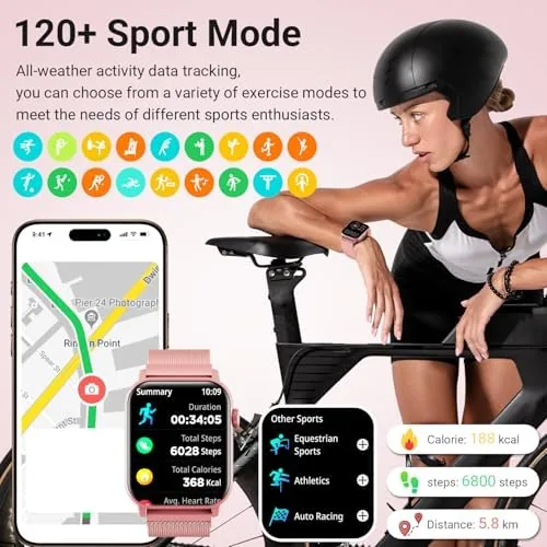 The Trendia Smart Watches for Women, 1.83'' HD Fitness Tracker with compared in context