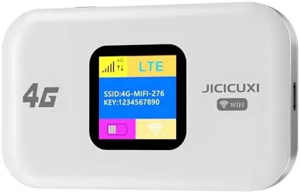 The Ice White 4G LTE mobile hotspot router on a travel desk with its SIM tray open