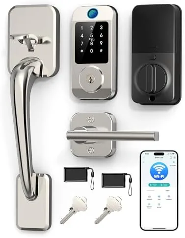 Overview of the Wi-Fi Smart Front Door Lock Set, Keyless Entry Deadbolt Handle