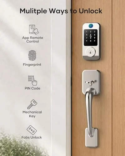 Close look at the Wi-Fi Smart Front Door Lock Set, Keyless Entry Deadbolt Handle build quality