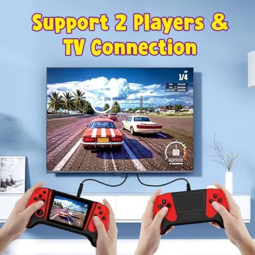 An arcade shooter in progress on the handheld screen during play