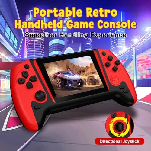 The retro handheld packed in a travel bag next to a phone and earbuds
